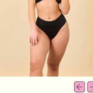 Onewith black bikini bottoms